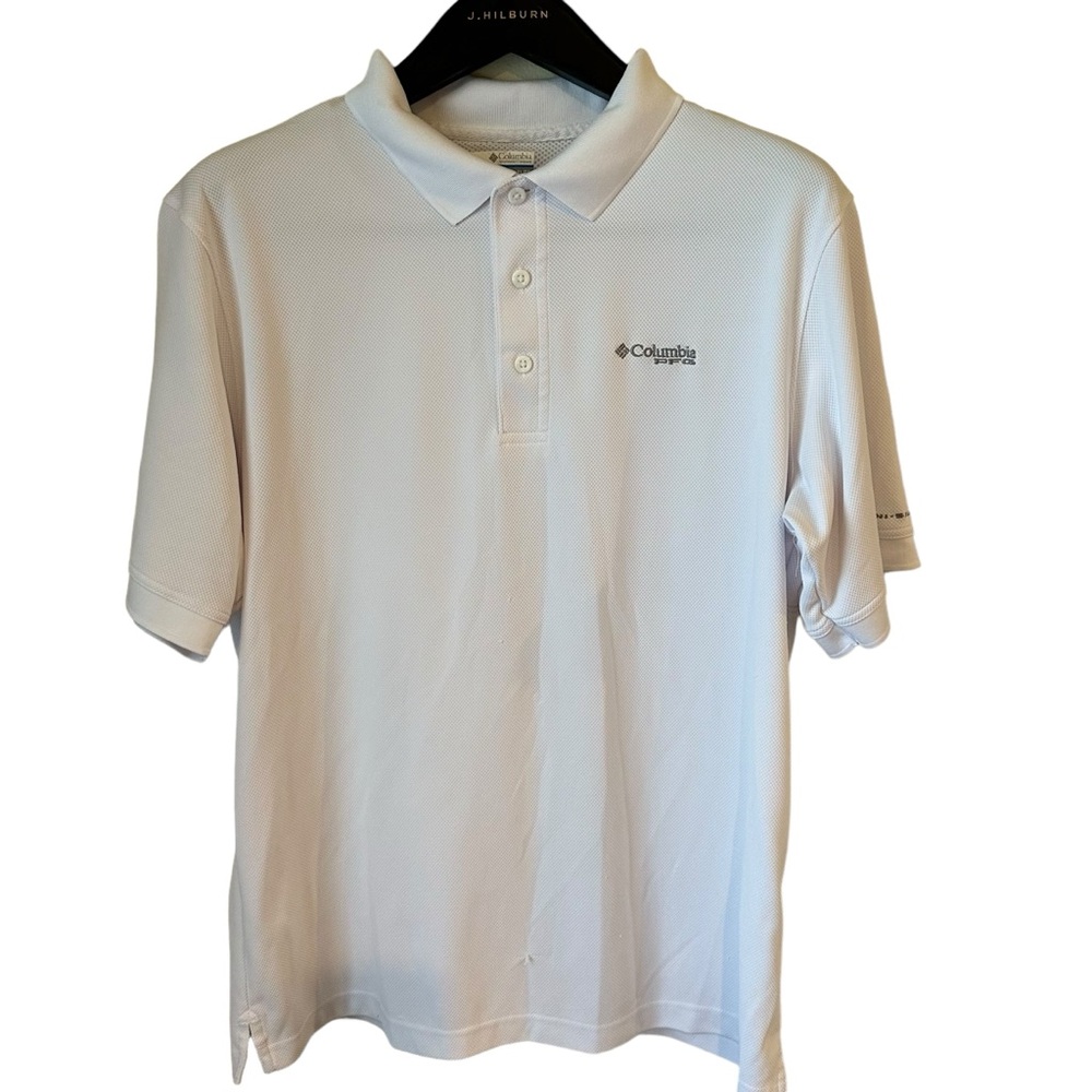 Men’s Columbia omnishade white casual button down. XL neutral casual polo